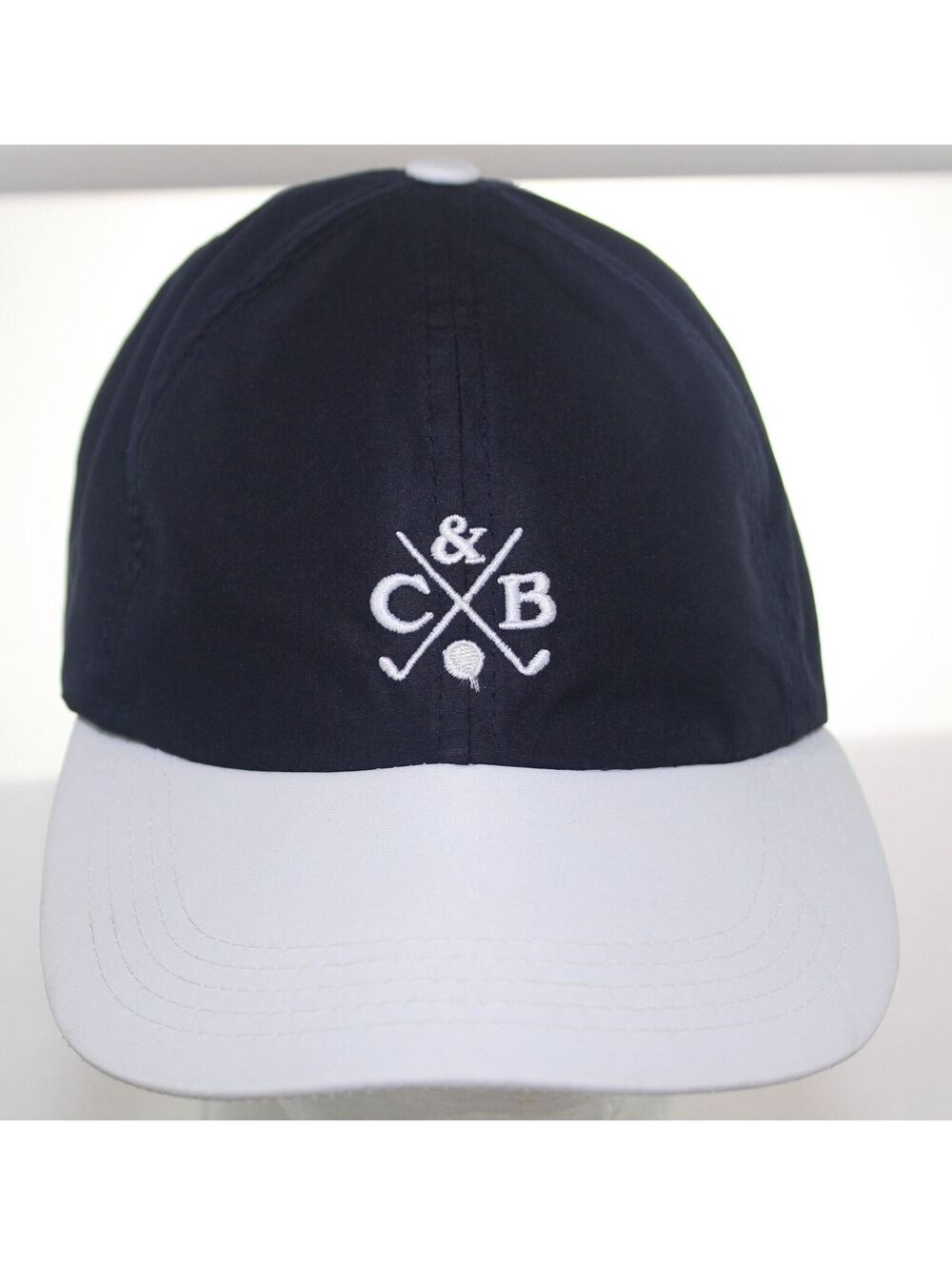Cutter & Buck Golf Hat - Adult One Size Flex-Fitted Cap Navy Blue & White